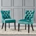 Regent Tufted Performance Velvet Dining Side Chairs - Set of 2 in Teal