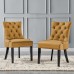 Regent Tufted Performance Velvet Dining Side Chairs - Set of 2 in Cognac