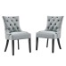 Regent Tufted Performance Velvet Dining Side Chairs - Set of 2 in Light Gray