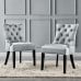 Regent Tufted Performance Velvet Dining Side Chairs - Set of 2 in Light Gray