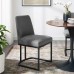 Amplify Sled Base Upholstered Fabric Dining Side Chair in Black Charcoal