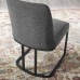 Amplify Sled Base Upholstered Fabric Dining Side Chair in Black Charcoal