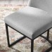 Amplify Sled Base Upholstered Fabric Dining Side Chair in Black Light Gray