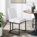 Amplify Sled Base Upholstered Fabric Dining Side Chair in Black White