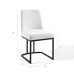 Amplify Sled Base Upholstered Fabric Dining Side Chair in Black White