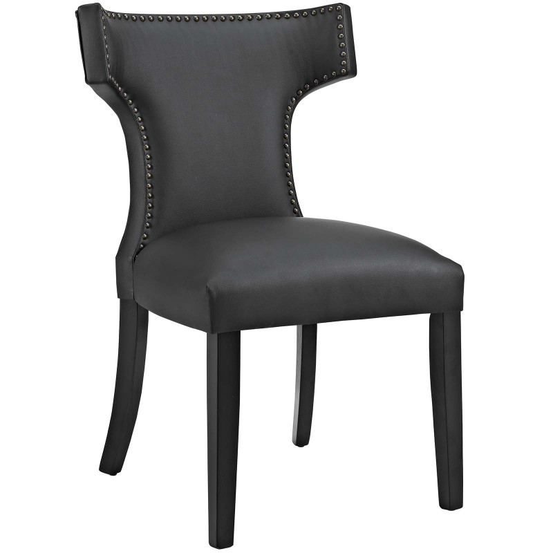 Curve Vinyl Dining Chair in Black