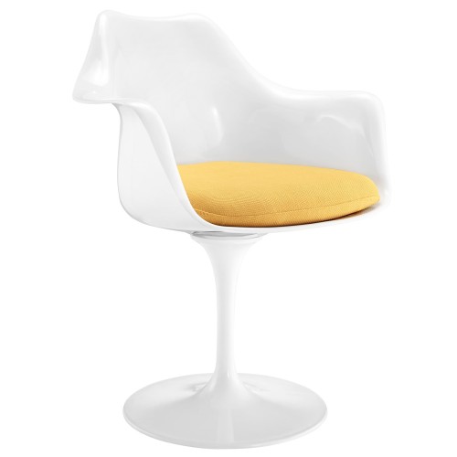 Lippa Dining Fabric Armchair in Yellow