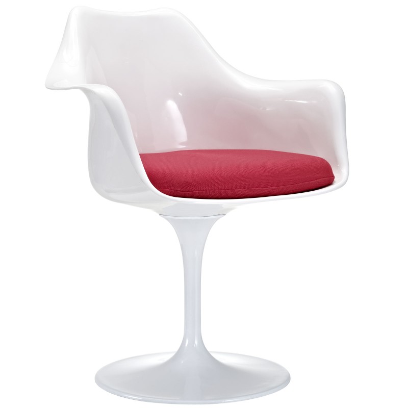 Lippa Dining Fabric Armchair in Red