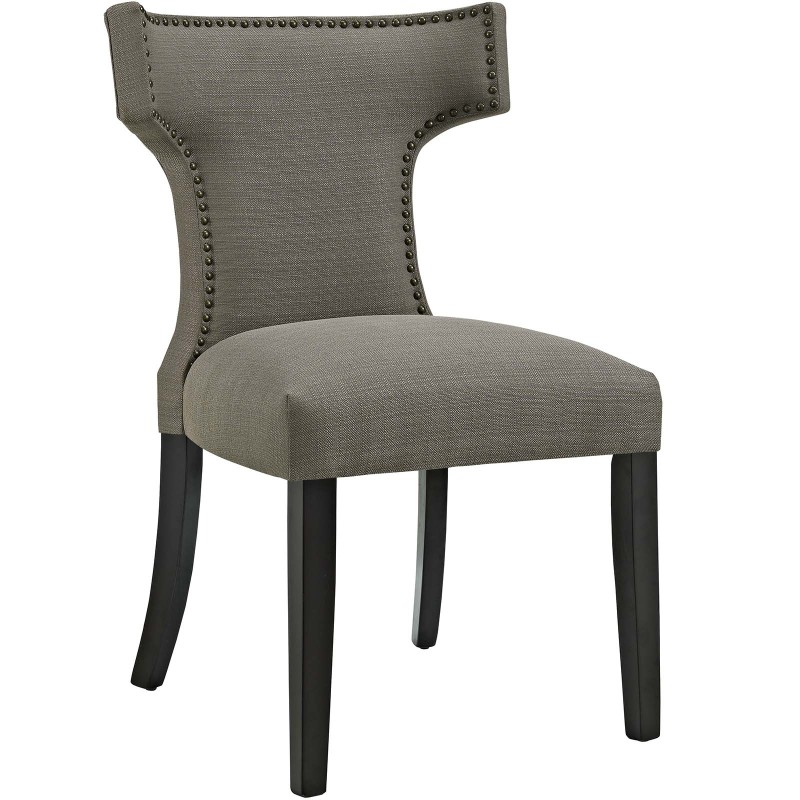 Curve Fabric Dining Chair in Granite