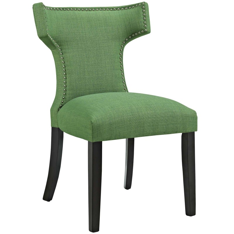 Curve Fabric Dining Chair in Kelly Green