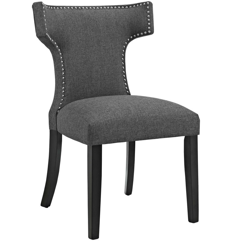 Curve Fabric Dining Chair in Gray