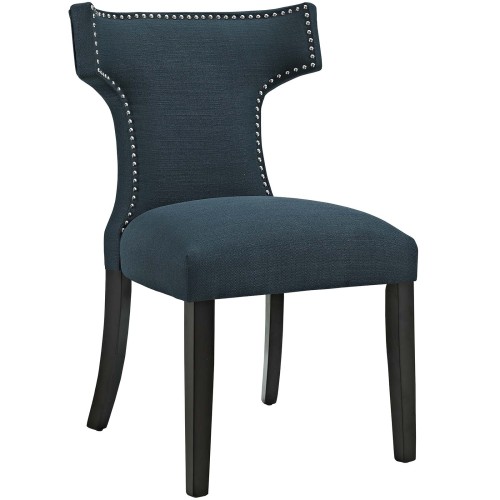 Curve Fabric Dining Chair in Azure