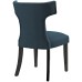 Curve Fabric Dining Chair in Azure