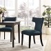 Curve Fabric Dining Chair in Azure