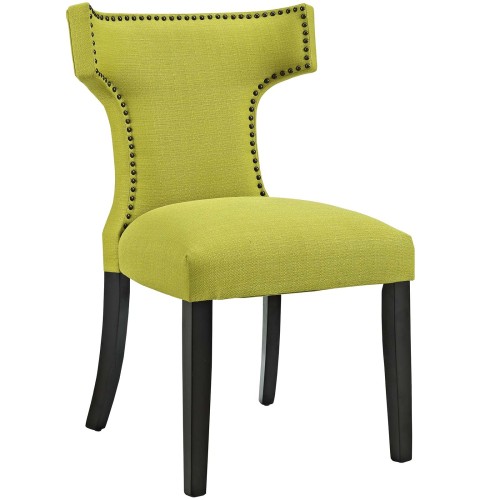 Curve Fabric Dining Chair in Wheatgrass