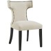 Curve Fabric Dining Chair in Beige