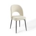 Rouse Upholstered Fabric Dining Side Chair in Black Beige