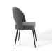 Rouse Upholstered Fabric Dining Side Chair in Black Charcoal