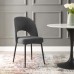 Rouse Upholstered Fabric Dining Side Chair in Black Charcoal