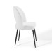 Rouse Upholstered Fabric Dining Side Chair in Black White