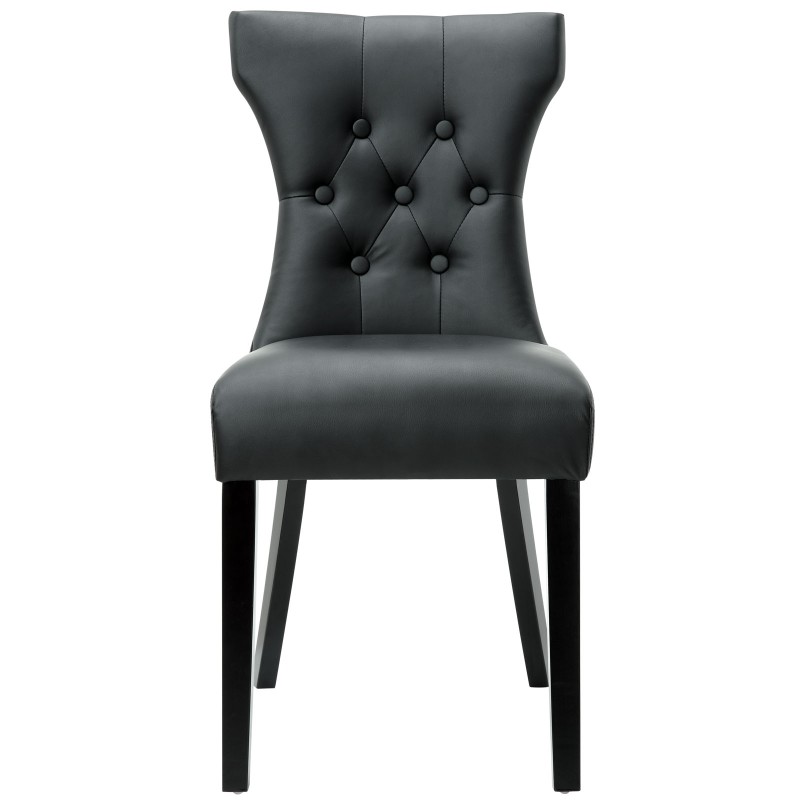 Silhouette Dining Vinyl Side Chair in Black