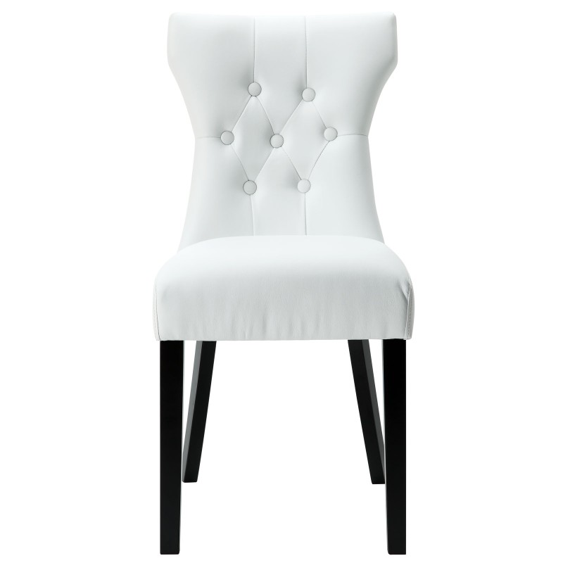 Silhouette Dining Vinyl Side Chair in White