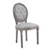 Arise Vintage French Upholstered Fabric Dining Side Chair in Light Gray