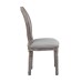 Arise Vintage French Upholstered Fabric Dining Side Chair in Light Gray