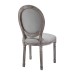 Arise Vintage French Upholstered Fabric Dining Side Chair in Light Gray