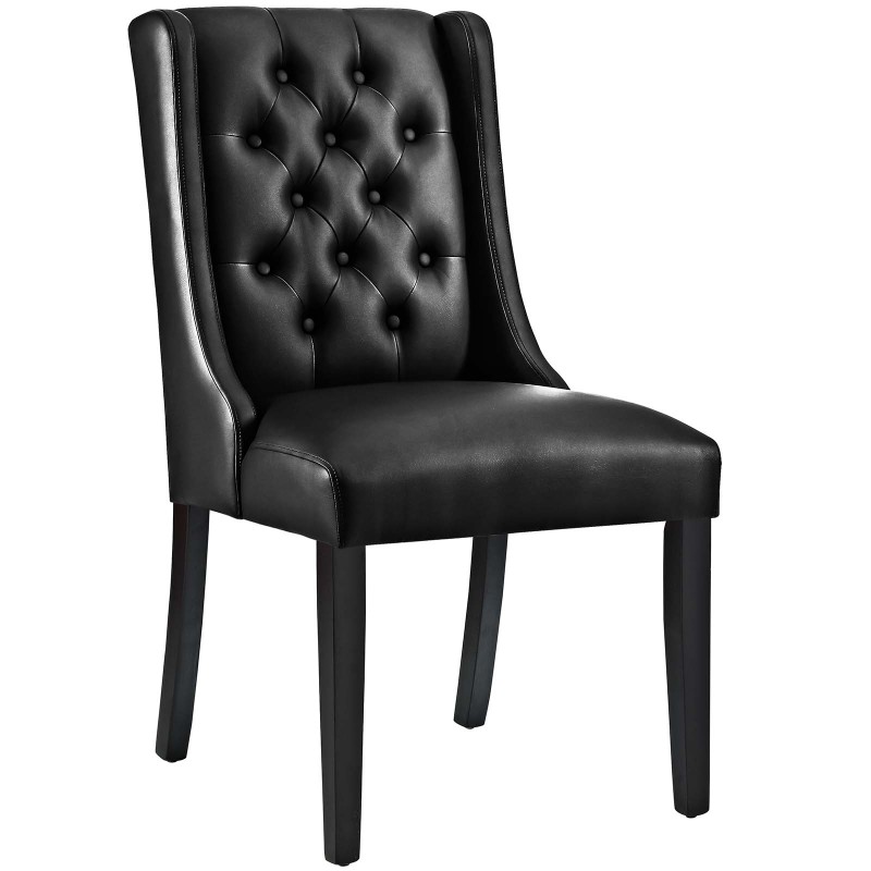 Baronet Vinyl Dining Chair in Black