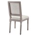 Court Vintage French Upholstered Fabric Dining Side Chair in Beige