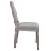 Court Vintage French Upholstered Fabric Dining Side Chair in Light Gray