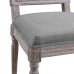 Court Vintage French Upholstered Fabric Dining Side Chair in Light Gray