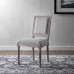 Court Vintage French Upholstered Fabric Dining Side Chair in Light Gray