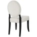 Button Dining Side Chair in Beige