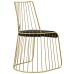 Rivulet Gold Stainless Steel Performance Velvet Dining Chair in Gold Black