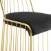 Rivulet Gold Stainless Steel Performance Velvet Dining Chair in Gold Black