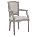 Penchant Vintage French Upholstered Fabric Dining Armchair in Beige