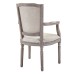 Penchant Vintage French Upholstered Fabric Dining Armchair in Beige