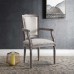 Penchant Vintage French Upholstered Fabric Dining Armchair in Beige