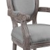 Emanate Vintage French Upholstered Fabric Dining Armchair in Light Gray