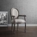 Emanate Vintage French Upholstered Fabric Dining Armchair in Beige