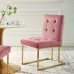 Privy Gold Stainless Steel Performance Velvet Dining Chair in Gold Dusty Rose