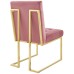 Privy Gold Stainless Steel Performance Velvet Dining Chair in Gold Dusty Rose