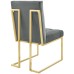 Privy Gold Stainless Steel Performance Velvet Dining Chair in Gold Charcoal