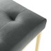 Privy Gold Stainless Steel Performance Velvet Dining Chair in Gold Charcoal