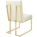 Privy Gold Stainless Steel Performance Velvet Dining Chair in Gold Ivory