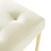 Privy Gold Stainless Steel Performance Velvet Dining Chair in Gold Ivory