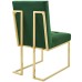 Privy Gold Stainless Steel Performance Velvet Dining Chair in Gold Emerald