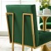 Privy Gold Stainless Steel Performance Velvet Dining Chair in Gold Emerald